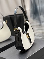 YSL Le Fermoir Leather Shoulder Bag White 24.5×18×7cm - 3