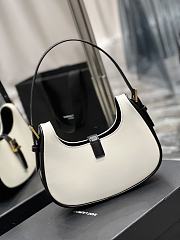 YSL Le Fermoir Leather Shoulder Bag White 24.5×18×7cm - 4