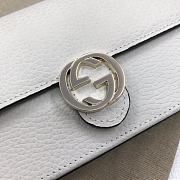 Gucci Interlocking Leather Mini Bag White 20×12×4cm - 4