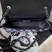 Chanel Small Flap Bag Sequins Metal Black White & Blue 22x14x7cm - 5