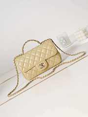 Chanel Camellia Flap With top Handle Bag Beige 21cm - 1