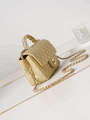 Chanel Camellia Flap With top Handle Bag Beige 21cm - 6