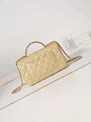 Chanel Camellia Flap With top Handle Bag Beige 21cm - 3