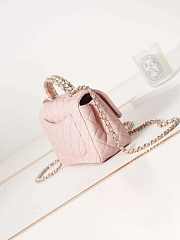 Chanel Camellia Flap With top Handle Bag Pink 21cm - 5