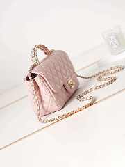 Chanel Camellia Flap With top Handle Bag Pink 21cm - 4