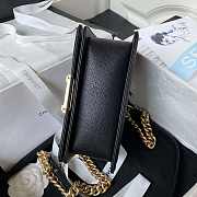 Chanel Boy Bag With Handle Caviar Gold Black 20x12x7cm - 5