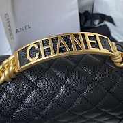 Chanel Boy Bag With Handle Caviar Gold Black 20x12x7cm - 4