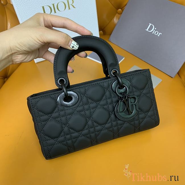 Dior Small Lady D-Joy Bag Ultramatte Black Cannage 22 x 12 x 6 cm - 1