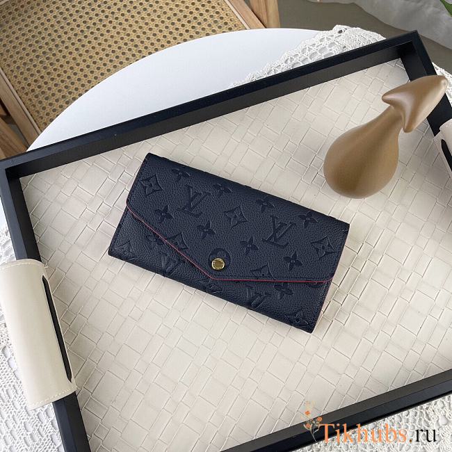 Louis Vuitton LV Wallet Monogram Navy Blue Red Sarah 19 x 10.5 x 2 cm - 1