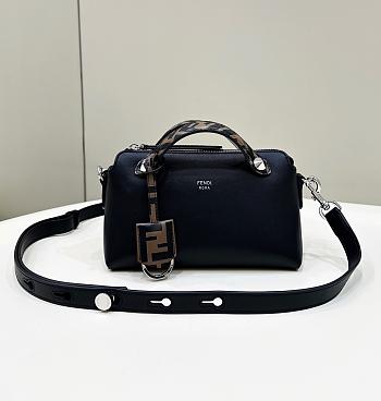 Fendi By The Way Mini Small Black Leather Boston Bag 21x12.5x9.5cm