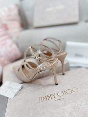 Jimmy Choo Azia Pump 95 Beige Patent Heel - 5