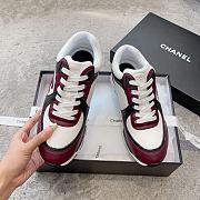 Chanel Trainers Calfskin Light Burgundy Sneakers - 3