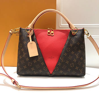 Louis Vuitton LV Monogram V tote MM Red 36x27x16cm