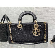 Dior Lady D-joy Black Lambskin with Ornamental 26 x 13.5 x 5 cm - 1