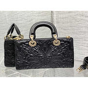 Dior Lady D-joy Black Lambskin with Ornamental 26 x 13.5 x 5 cm - 6