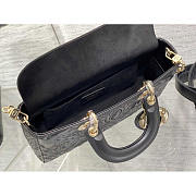 Dior Lady D-joy Black Lambskin with Ornamental 26 x 13.5 x 5 cm - 3