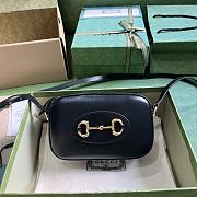 Gucci Horsebit 1955 Small Shoulder Bag Black 20x13x6cm - 1