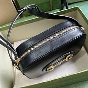 Gucci Horsebit 1955 Small Shoulder Bag Black 20x13x6cm - 2