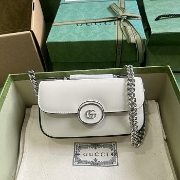 Gucci Petite GG Super Mini Bag White 18.5x10x4cm