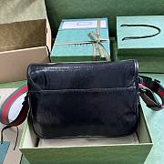 Gucci GG Crystal Messenger Bag Black 27x20x10cm - 4