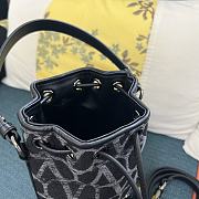 Valentino Vlogo Iconographe Mini Canvas Black Bucket Bag 12x18x10cm - 6