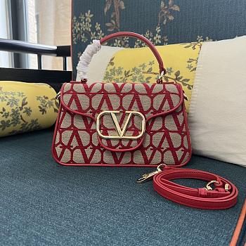 Valentino Garavani Shoulder Bag Iconographe Canvas Red 26x17x9cm