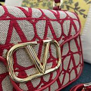 Valentino Garavani Shoulder Bag Iconographe Canvas Red 26x17x9cm - 6