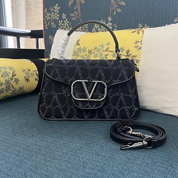 Valentino Garavani Shoulder Bag Iconographe Canvas Black 26x17x9cm