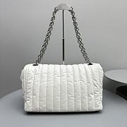 Balenciaga Monaco Medium Chain Bag Off White Silver 32.5x22x9.9cm - 3