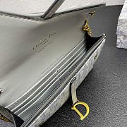 Dior Saddle Wallet With Chain Grey 19x10.5x3.5cm - 5