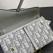 Dior Saddle Wallet With Chain Grey 19x10.5x3.5cm - 3