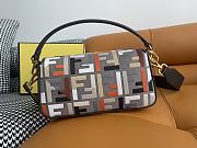 Fendi Baguette Multicolour Canvas Bag With FF Embroidery 27x15x6cm - 3