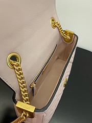 Fendi Baguette Chain Midi Pale Pink Leather Bag 24x14.5x7cm - 2