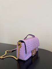 Fendi Baguette Chain Midi Purple Leather Bag 24x14.5x7cm - 4