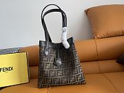 Fendi Origami Medium Brown Fabric Bag 27x27x16.5cm - 1