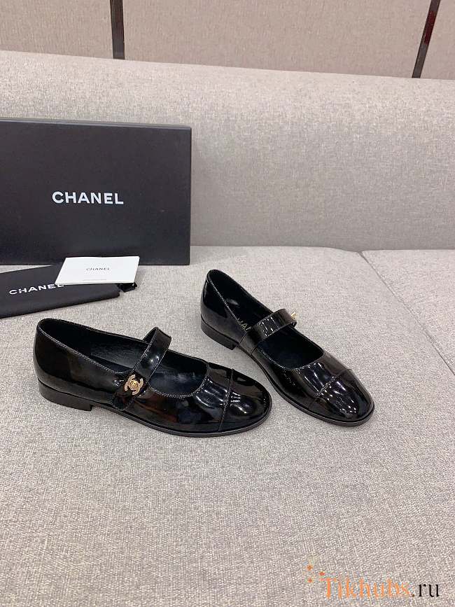 Chanel Mary Janes Patent Calfskin Black - 1