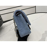 Chanel Classic Flap Bag Blue Denim 25cm - 3