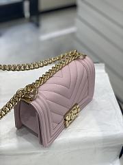 Chanel Small Leboy Bag Caviar Chevron Pink Gold 20cm - 6