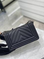 Chanel Small Leboy Chevron Black Caviar Black Silver 20cm - 6