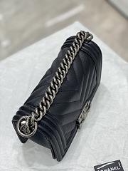 Chanel Small Leboy Chevron Black Caviar Black Silver 20cm - 3