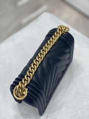 Chanel Small Leboy Chevron Black Caviar Black Gold 20cm - 5