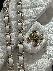 Chanel Flap Bag White Caviar Light Gold Hardware 23cm - 5