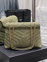 YSL Loulou Shoulder Bag Green Suede Gold 32x22x11cm - 4