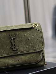 YSL Niki Shoulder Bag Green Suede 28x20x8cm - 2