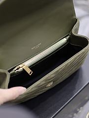 YSL College Bag Suede Green 24x17x6cm - 2