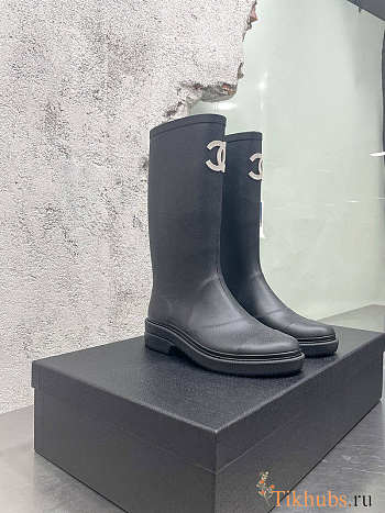 Chanel Rain Black Boots