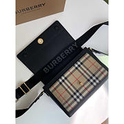 Burberry Hackberry Leather Crossbody Bag Black 25x8.5x18cm - 5