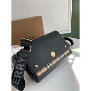 Burberry Hackberry Leather Crossbody Bag Black 25x8.5x18cm - 3