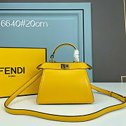 Fendi Peekaboo Mini Bag Leather Pouch Yellow 20x15.5x11cm - 1