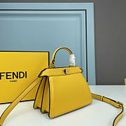 Fendi Peekaboo Mini Bag Leather Pouch Yellow 20x15.5x11cm - 4